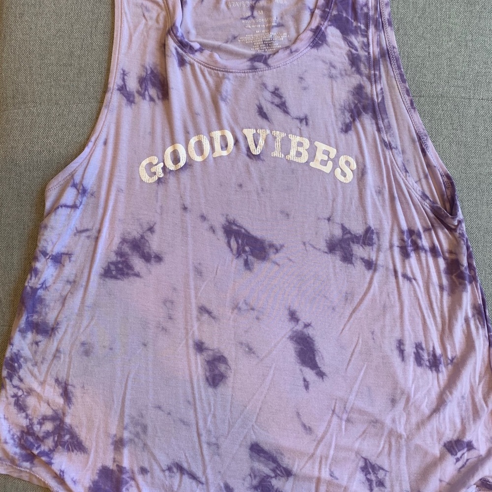 Good vibes tie-dye tank top